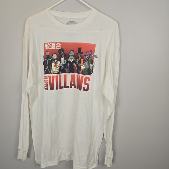 My Hero Academia League Of Villains Men Long Sleeve White Shirt Anime MEDIUM - Picture 2 of 5